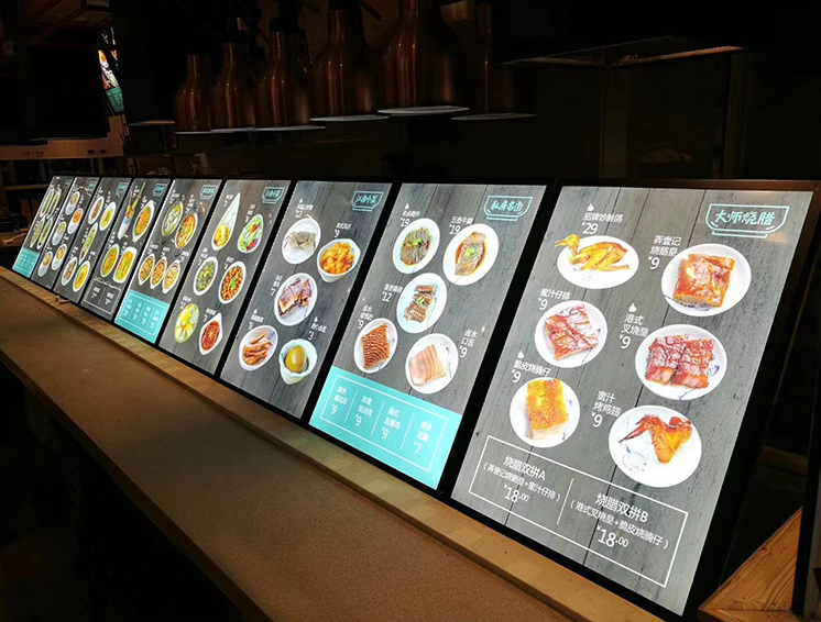 Floor Standing PMMA Lightguide Display Panel for Restaurant